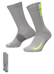 Шкарпетки Nike U NK MLTPLIER CRW 2PR - 144 сірий, салатовий Уні 38-42 00000022415