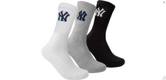 Шкарпетки New York Yankees 3 pk Crew чорний, білий, сірий Уні 39-42 00000013093