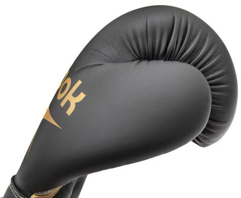 Боксерські рукавички Reebok Boxing Gloves чорний, золото Чол 10 унцій 00000026269