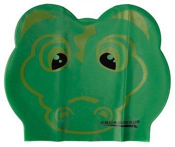 Шапка для плавання Aqua Speed ZOO CROCODILE LATEX 5713 зелений крокодил Діт OSFM 116-crocodile