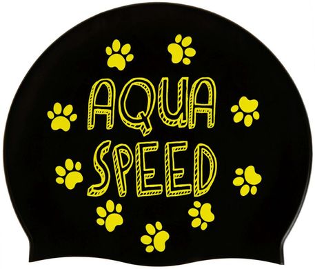 Шапка для плавання Aqua Speed KIDDIE 60649 чорний, принт Діт OSFM 00000028442