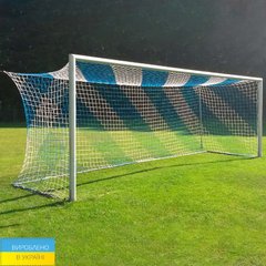 Профессиональная футбольная сетка на ворота 7,32х2,44x2x2 м.,"Премьер Лига" шнур 4,5 мм./пара * В цветах клуба!