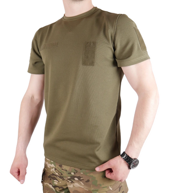 Футболка Kiborg Tactical Coolpass хаки с велкро панелями для шевронов (k1311-S) k1311-S
