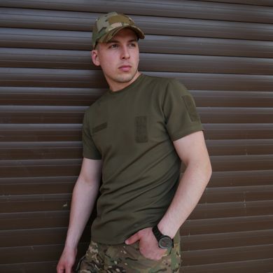 Футболка Kiborg Tactical Coolpass хаки с велкро панелями для шевронов (k1311-S) k1311-S
