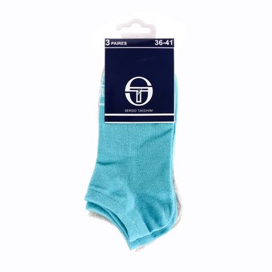 Шкарпетки Sergio Tacchini 3-pack сірий, білий, блакитний Жін 36-41 00000008230