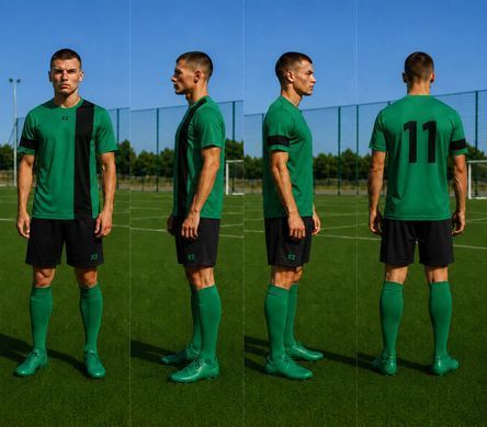 Футбольна форма X2 League (футболка+шорти), розмір S (зелений/чорний) X2001GRE/BK