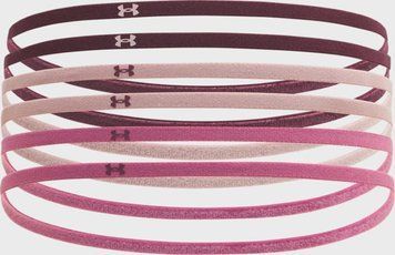 Пов'язка на голову UA W MINI ELASTIC 6PK рожевий, пудровий, бордовий жіночий One Size 1389932-602