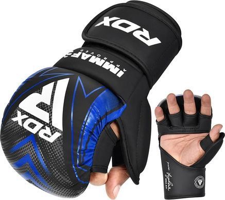 Боксерські рукавиці RDX GRAPPLING GLOVES SHOOTER IMMAF-1 чорний, синій XXL GSR-IMF-1U