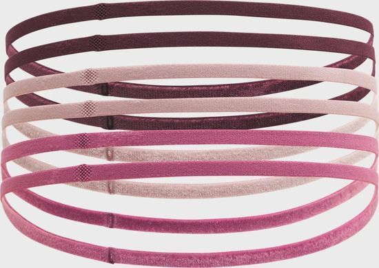 Пов'язка на голову UA W MINI ELASTIC 6PK рожевий, пудровий, бордовий жіночий One Size 1389932-602