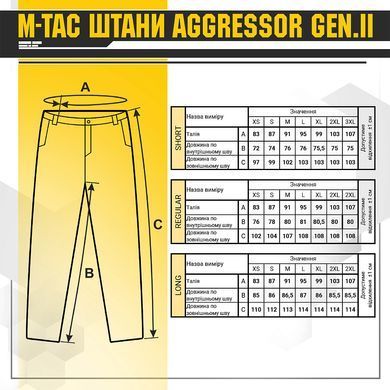 Брюки тактические M-Tac Aggressor Gen.II рип-стоп размер L/R 20002008-L/R