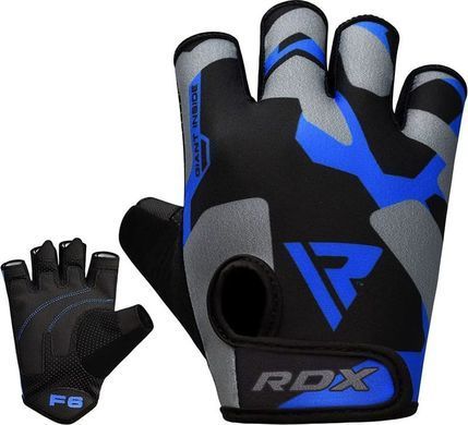 Тренировочные перчатки RDX GYM GLOVES SUMBLIMATION F6 черный, синий, серый XXL (WGS-F6U) 00000041885