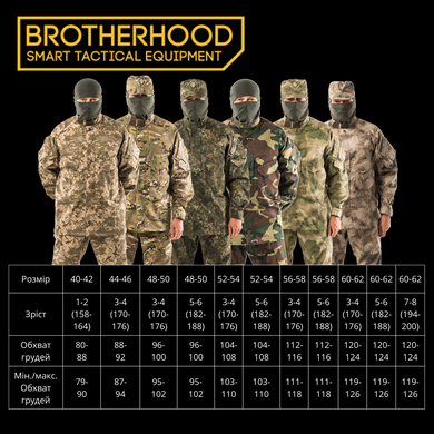 Кабель тактичний армійський для ВСУ Brotherhood Флектарн польовий 56-58/170-176 BH-T-T-F-56-170