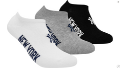 Шкарпетки New York Yankees 3 pk Sneaker чорний, білий, сірий Уні 35-38 00000013110