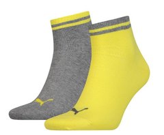 Шкарпетки Puma HERITAGE QUARTER 2P сірий, жовтий Уні 35-38 00000009609