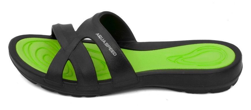 Шльопанці Aqua Speed PANAMA 6595 чорний, зелений Жін 37 513-38