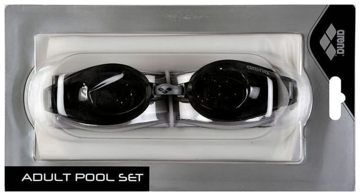 Комплект (окуляри+шапочка) Arena POOL SET чорний, білий OSFM 00000035760