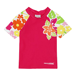 Топ сонцезахисний для дівчат Aqua Speed T-SHIRT FLOWER 2120 рожевий, мультиколор Діт 104см 374