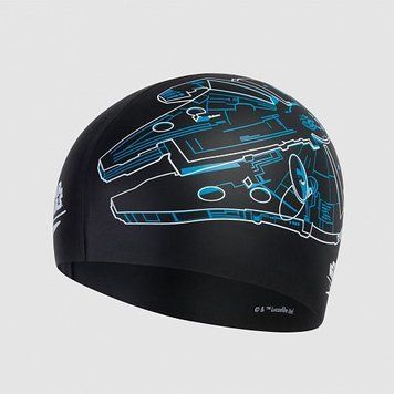 Шапка для плавання Speedo SLOGAN PRT CAP MILLENIUM FALCON чорний Уні OSFM 8-08385D675