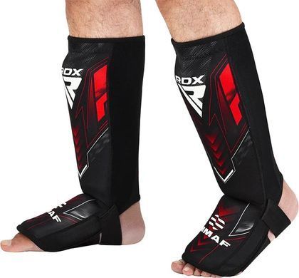 Захист ніг RDX NEOPRENE SHIN INSTEP IMMAF-1 чорний, червоний L SGN-IMF-1R