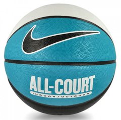мяч баскетбольный Nike EVERYDAY ALL COURT 8P DEFLATED черный, белый, бирюзовый Уни 7 00000029779