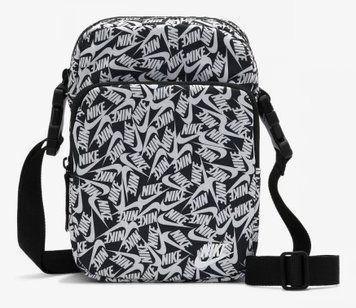 Сумка через плече Nike NK HERITAGE CRSSBDY - ACCS PRN чорний, білий Уні 27 х 6 х 15 см FD5595-010