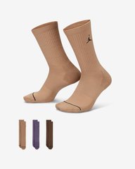 Шкарпетки Nike U J ED CUSH POLY CREW 3PR 144 коричневий, фіолетовий Уні 42-46 00000024230