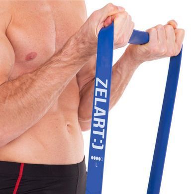 Гума петля для підтягувань та тренувань стрічка силова Zelart POWER BANDS FI-0889-4 25-57кг синій FI-0889-4