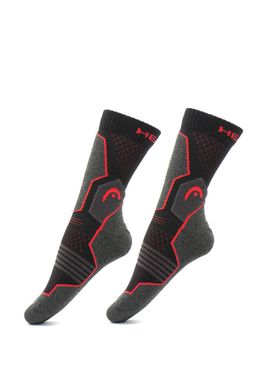 Шкарпетки Head HIKING CREW 2PPK UNISEX чорний, червоний Уні 35-38 00000007433