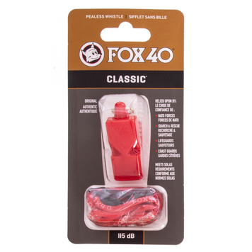 Пластиковый свисток арбитра на шнурке FOX40-CLASSIC-R, красный FOX40-CLASSIC