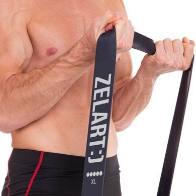 Гума петля для підтягувань та тренувань стрічка силова Zelart POWER BANDS FI-0889-5 29-79кг чорний FI-0889-5