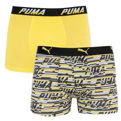 Труси-боксери Puma LOGO AOP BOXER 2P сірий, жовтий Чол M 00000009282