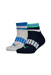 Шкарпетки Puma BOYS QUARTER 2P STRIPE темно-синій, сірий Діт 39-42 00000009523