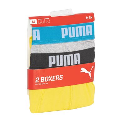 Труси-боксери Puma BASIC BOXER 2P сірий, жовтий Чол L 00000012840