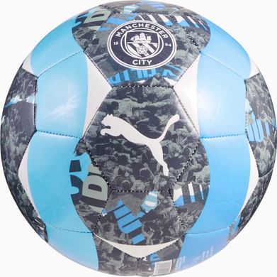 М'яч футбольний Puma MCFC Prematch Ball сірий, блакитний 5 084548-74