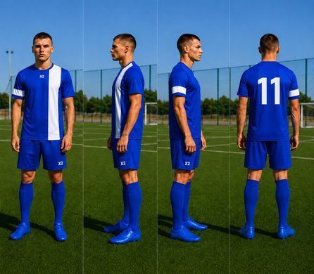 Футбольная форма X2 League (футболка+шорты), размер S (синий/белый) X2001BL/W