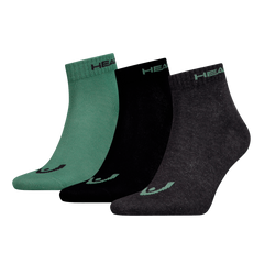 Шкарпетки Head QUARTER 3PPK UNISEX зелений, чорний Уні 35-38 00000007593