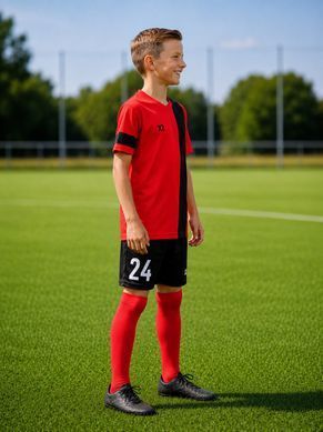 Дитяча футбольна форма X2 League (футболка+шорти), розмір S (червоний/чорний) DX2001R/BK