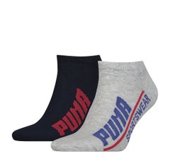 Шкарпетки Puma MEN LOGO SNEAKER 2P темно-синій, сірий Чол 39-42 00000009476