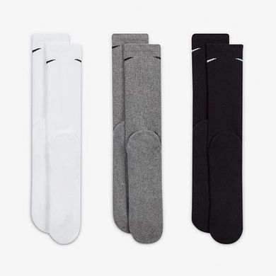 Шкарпетки Nike U NK EVERYDAY PLUS CUSH CREW білий, чорний, сірий Чол  SX6888-964