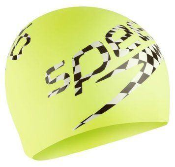 Шапка для плавання Speedo SLOGAN PRT CAP AU/AF/AM салатовий, чорний, білий Уні OSFM 00000031650