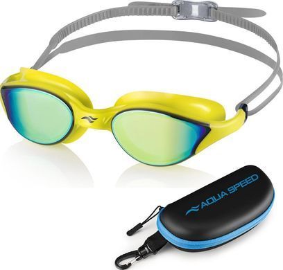 Окуляри для плавання Aqua Speed VORTEX MIRROR+CASE 8898 жовтий, сірий One Size 230-38
