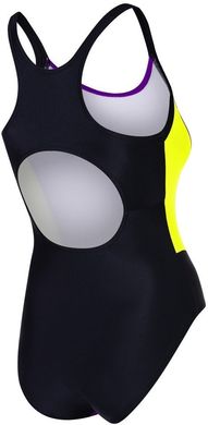 Купальник закрытый для женщин Aqua Speed SONIA 6170 фиолетовый, черный, желтый флуор Жен 38 (M) 00000021915