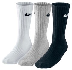Шкарпетки Nike U NK V CUSH CREW - 3PR VALUE чорний, сірий, білий Уні 46-50 00000011446