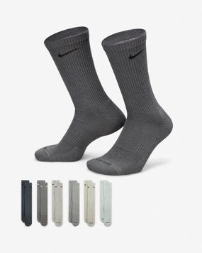 Шкарпетки Nike U NK ED PLS CSH CRW 6PR - 132 сірий, мультиколор Уні 34-38 SX6897-991