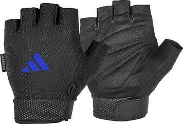Перчатки для тренинга Adidas Essential Adjustable Gloves черный, синий S (ADGB-12433-NL) ADGB-12433-NL