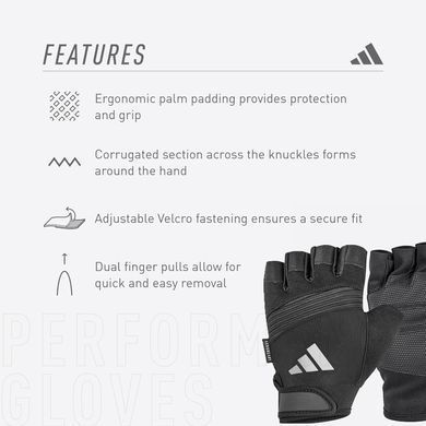 Рукавички для тренінгу Adidas Performance Gloves чорний Уні XL ADGB-13156