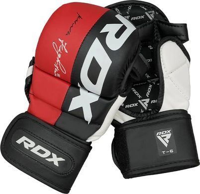 Тренировочные перчатки RDX GRAPPLING GLOVES REX T6 PLUS черный, красный, белый XL (GGR-T6R) GGR-T6R
