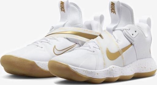Обувь для волейбола Nike React Hyperset SE белая, золотистая 45.5 (11.5US) 29.5 см DJ4473-170