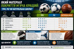 Який матеріал покриття м'яча кращий: TPU, PU чи натуральна шкіра?