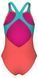 Купальник для девочек Arena PASTIME SWIMSUIT V BACK морковный, бирюзовый, белый Дет 128 см 008308-980 фото 4